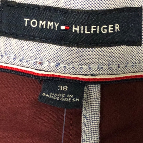 Tommy Hilfiger Men's Casual Flat Front Shorts Flex Burgundy 38W NWT - Picture 7 of 14